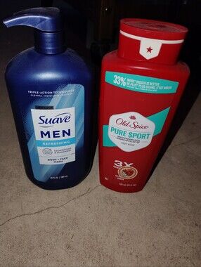 Men Refreshing Body + Face Wash — Blue New Set Of Two Swab And Old Spice